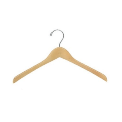 Contour Jacket Hanger - Natural/Chrome (100 per case)