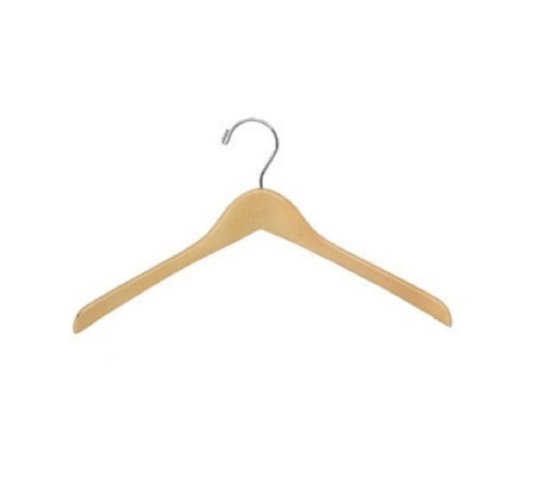 Contour Jacket Hanger - Natural/Chrome (100 per case)