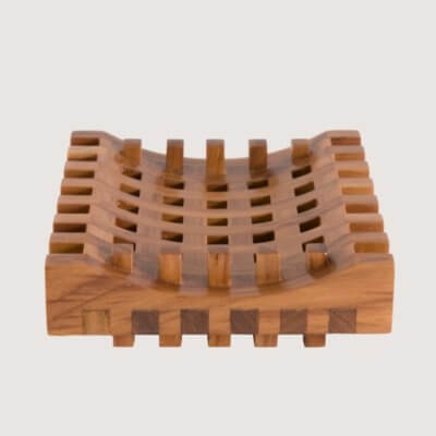 Teak Grid Soap Dish