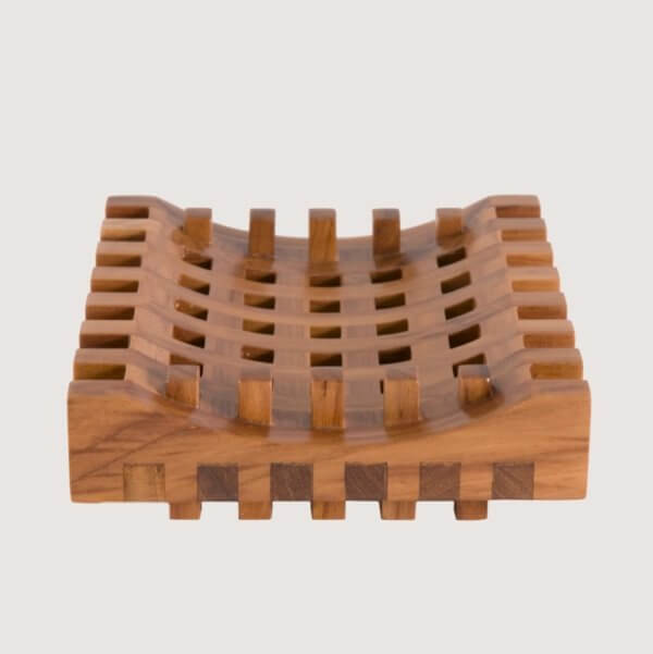 Teak Grid Soap Dish