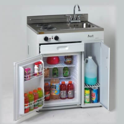 30" Complete Compact Kitchen with Refrigerator