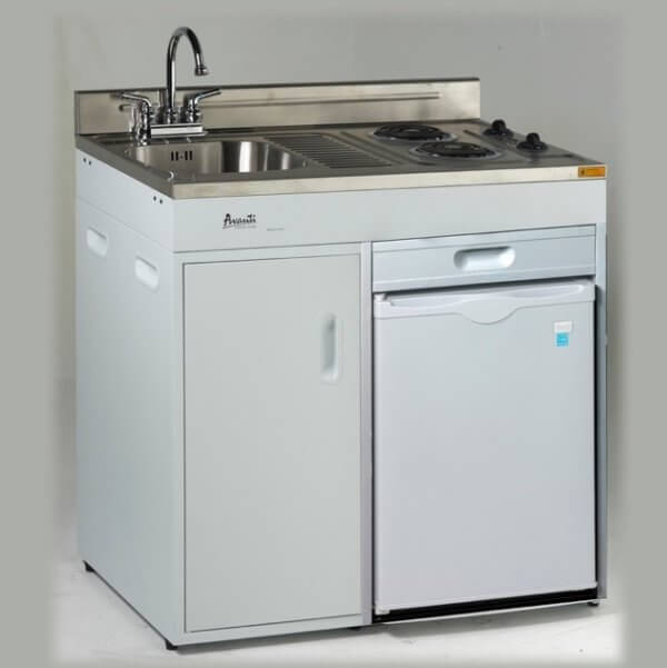36" Complete Compact Kitchen with Refrigerator