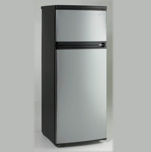 7.4 CF Two Door Apartment Size Refrigerator - Black w/Platinum Finish - Image 2