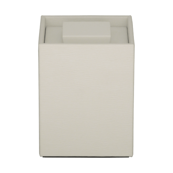 Textured Leather Match Cube Canister