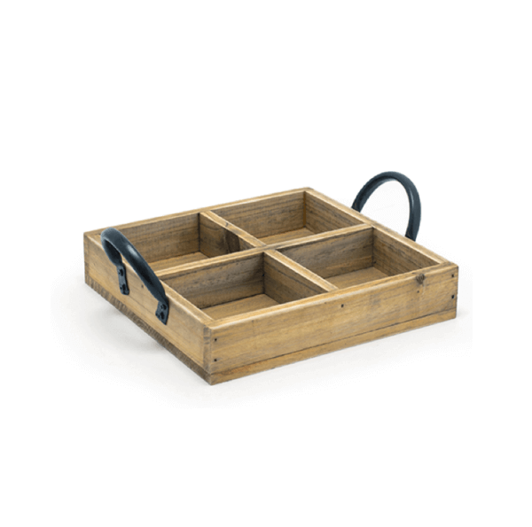 Asheville 6.75" Square Rustic Wood Holder