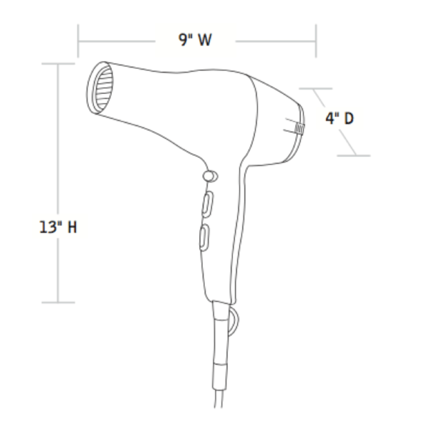 Conair® 294WH 1875 Watt Soft Surface Hair Dryer Black - Image 3
