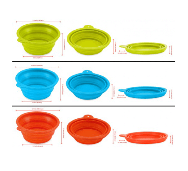 Silicone Expandable Collapsible Travel - Combo Chartreuse Orange Blue - Image 3