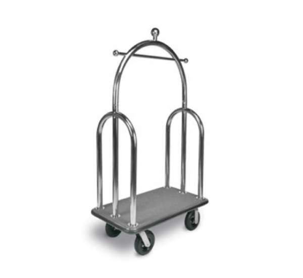 Deluxe Heavy Duty Bellman Cart - Trident Style Stainless Steel