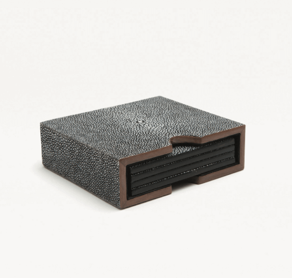 Varese Coaster Set Faux Shagreen - Image 2