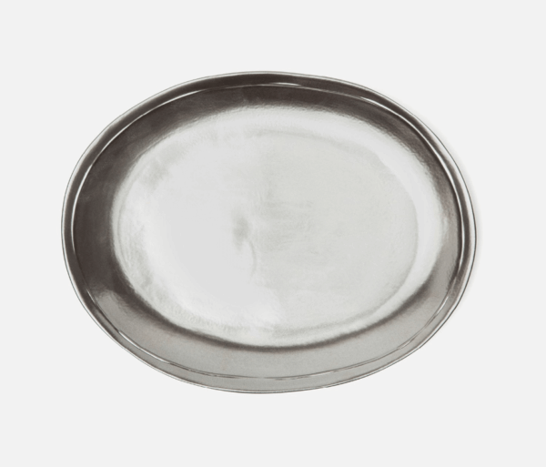 Ariana White & Pewter Pitcher & Platter - Image 4