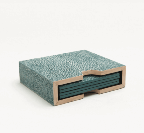 Varese Coaster Set Faux Shagreen