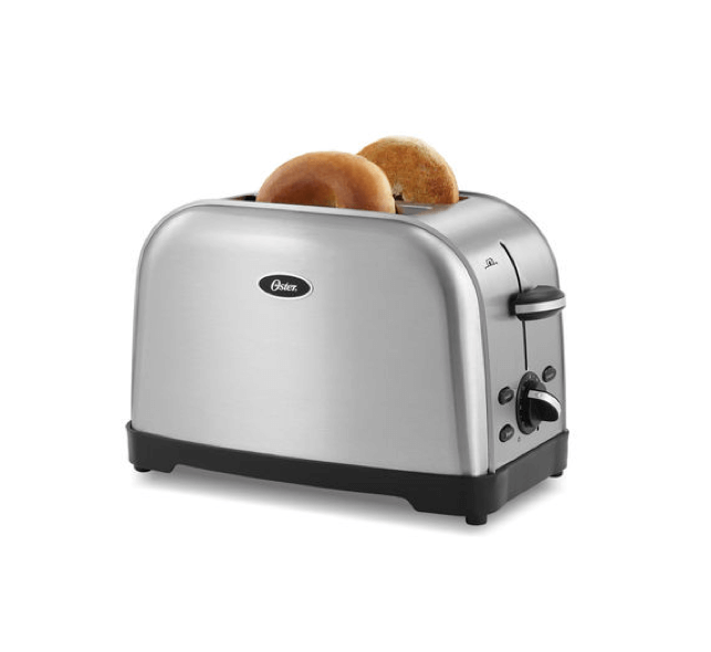 Oster 4-Slice Toaster w/ Extra Wide Slots Bagel & Toast Lift, Gray