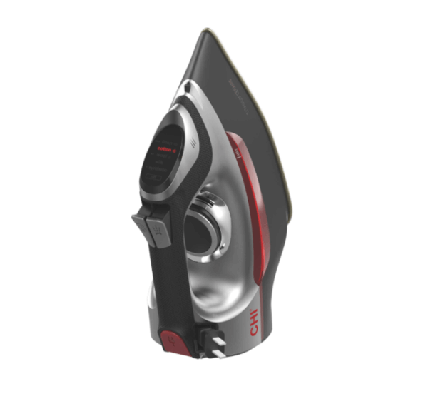 CHI® Electronic Iron with Retractable Cord in Black/Red - Image 2