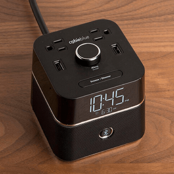 BrandStand Cubieblue Charging Alarm Clock with Bluetooth Speaker