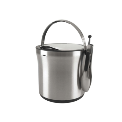 Steel Ice Bucket & Tongs Set