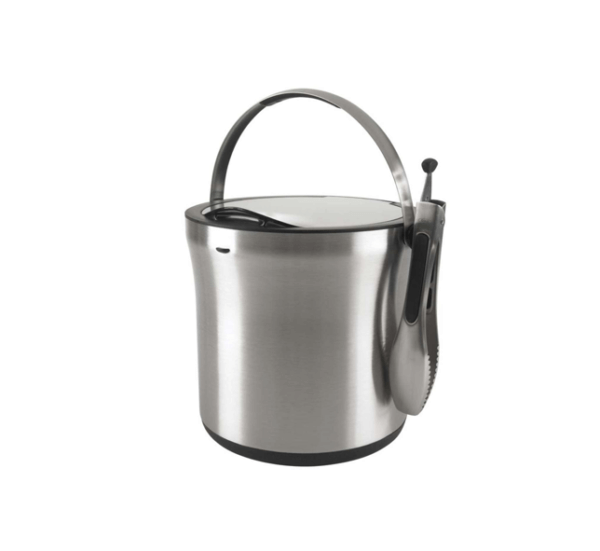 Steel Ice Bucket & Tongs Set