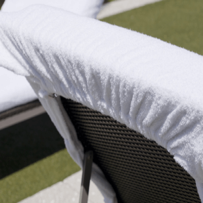 Terry Lounge Chair Cover with Elastic Hood