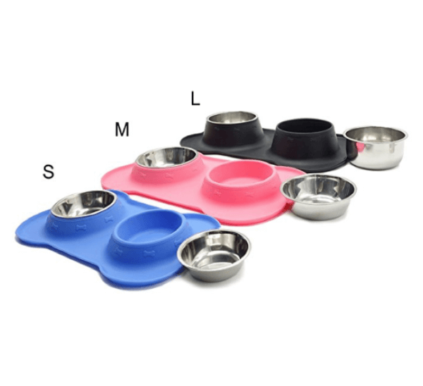 Dog Bowl Feeder with Non Spill Skid Resistant Silicone Mat - Image 3