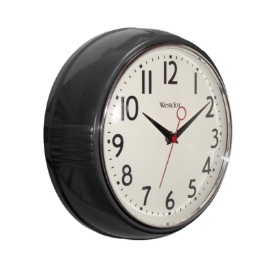 1950 Retro 9.5" Extra Thick Round Wall Clock Black
