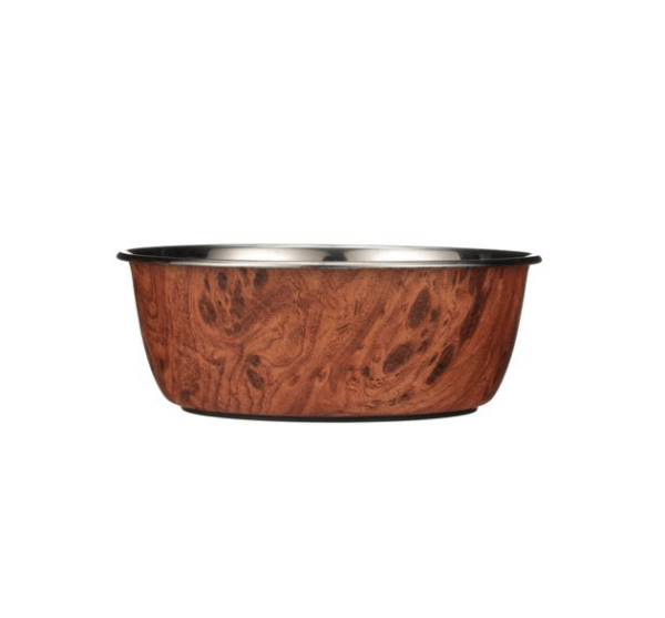 Burled Walnut Dog Bowl