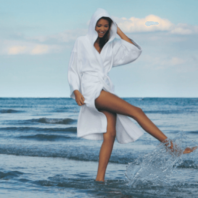 Hooded Bathrobe Velour or Terry