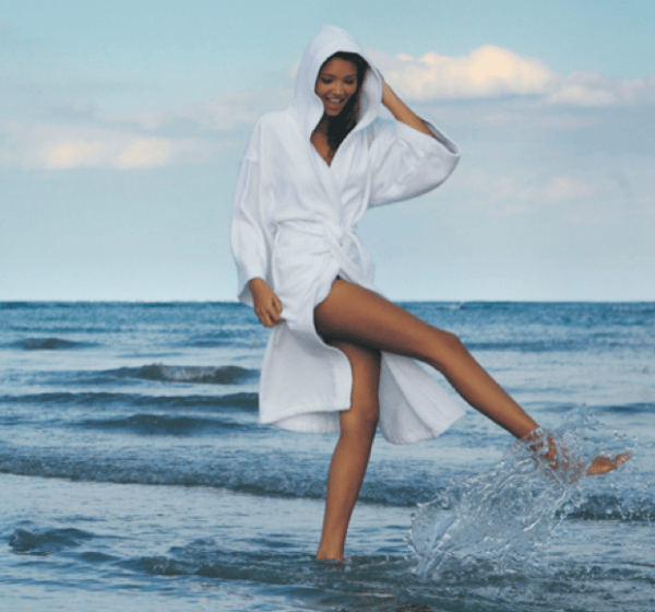 Hooded Bathrobe Velour or Terry