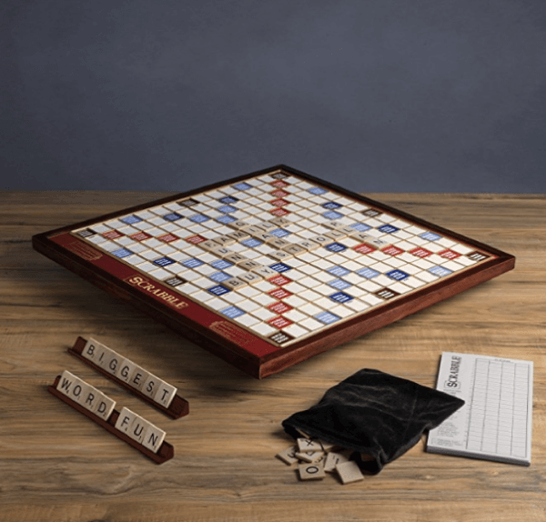 Scrabble Giant Deluxe Edition with Rotating Wooden Board - Image 2