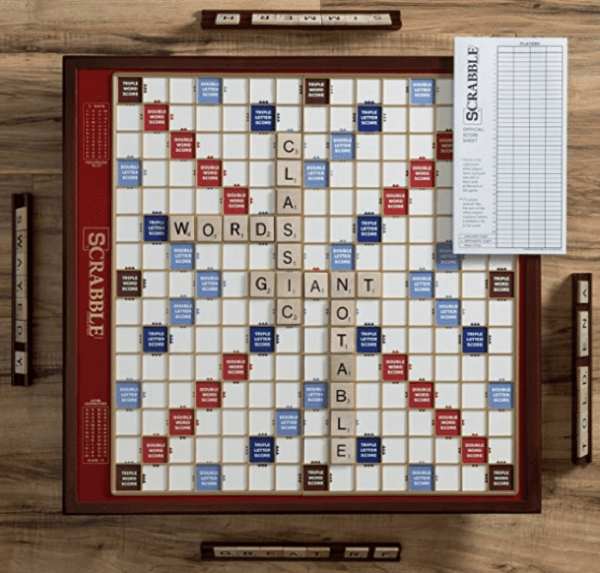 Scrabble Giant Deluxe Edition with Rotating Wooden Board