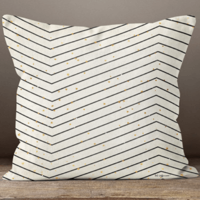 Black & Cream Chevron Throw Pillow