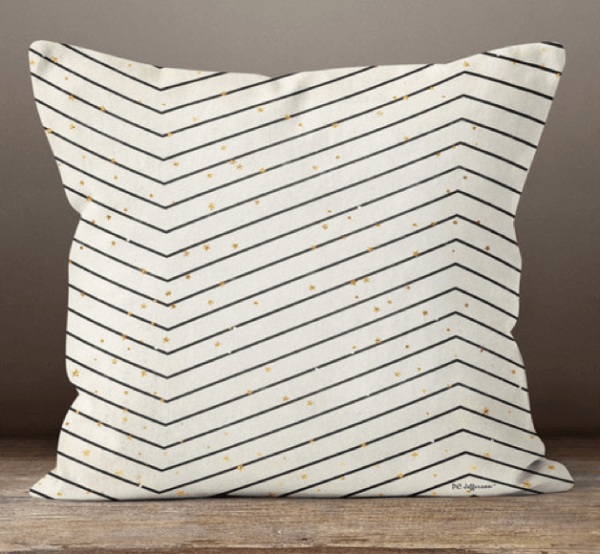 Black & Cream Chevron Throw Pillow