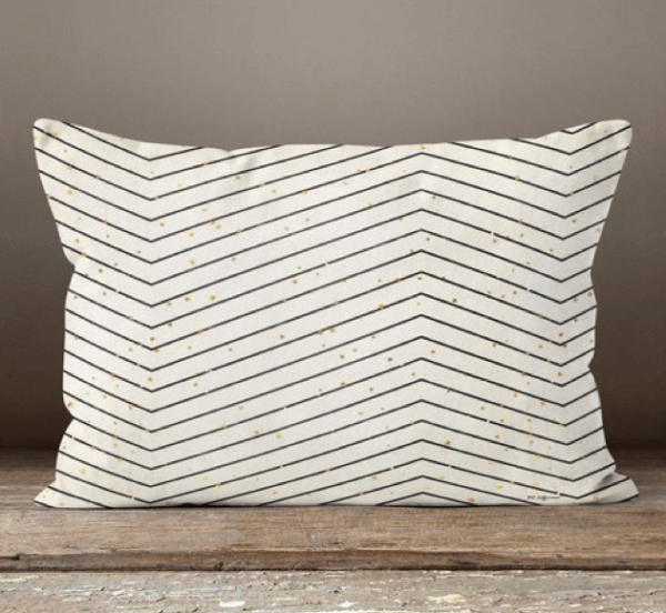 Black & Cream Chevron Throw Pillow - Image 2