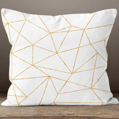 White Diamond Facets Throw Pillow