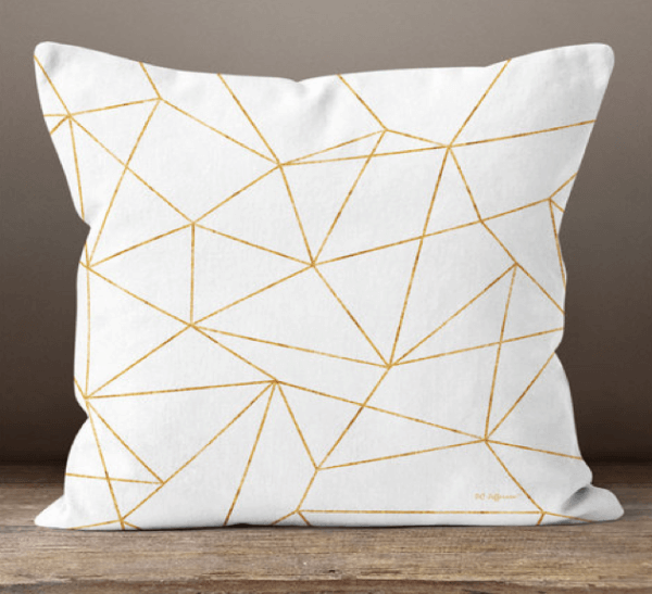 White Diamond Facets Throw Pillow