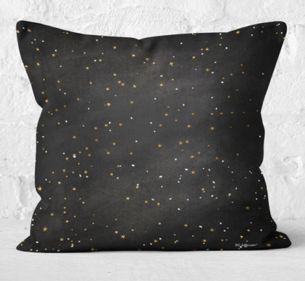Black Winter Night Throw Pillow