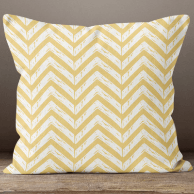 Gold Chevron Throw Pillow