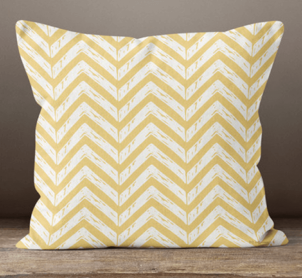 Gold Chevron Throw Pillow