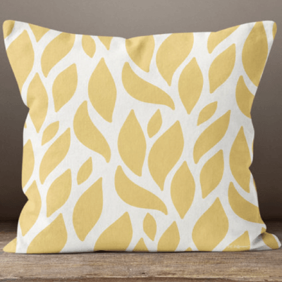 Gold Leaves Throw Pillow