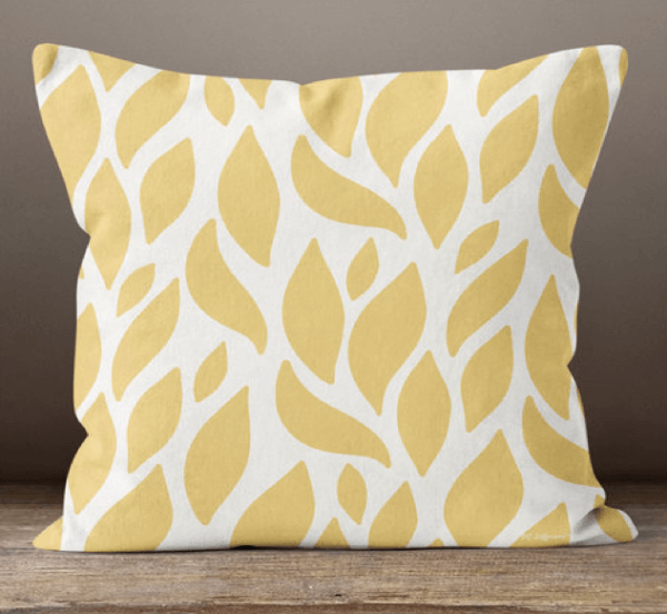 Gold Leaves Throw Pillow