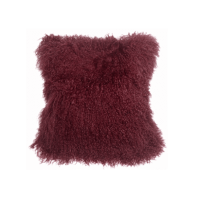 Mongolian Sheepskin Throw Pillow