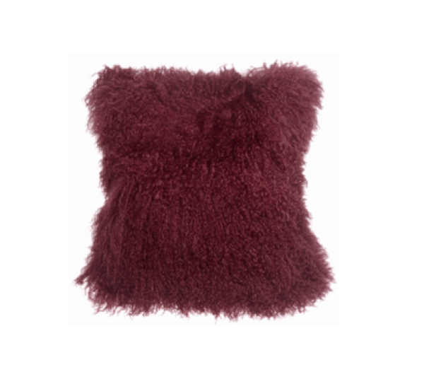 Mongolian Sheepskin Throw Pillow