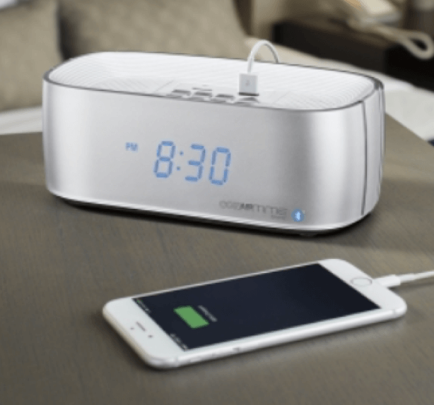 Conairtime® Sync Bluetooth® Alarm Clock with Dual USB Charging Ports