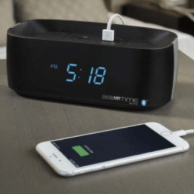 Conairtime® Sync Bluetooth® Alarm Clock with Dual USB Charging Ports
