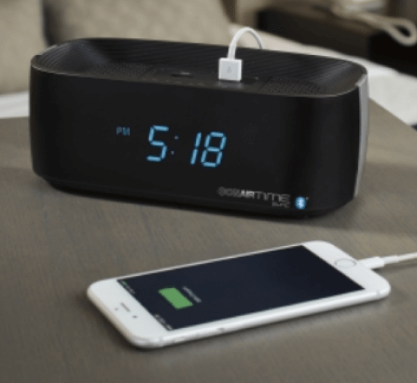 Conairtime® Sync Bluetooth® Alarm Clock with Dual USB Charging Ports