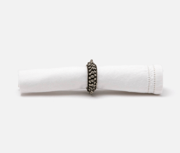 Indra Antiqued Silver Napkin Rings - Image 3