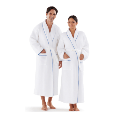 Waffle Lined Robe with Shawl Collar