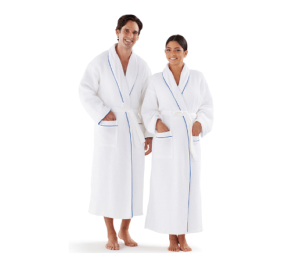 Waffle Lined Robe with Shawl Collar