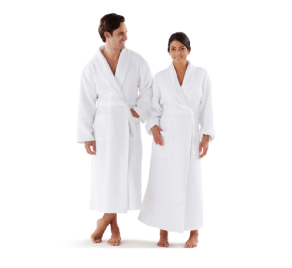 Waffle Lined Robe with Shawl Collar - Image 2