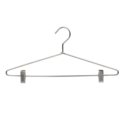 17" Chrome Metal Combo Hanger with Clips
