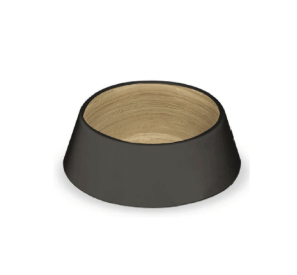 Black & Bamboo Medium Pet Bowl