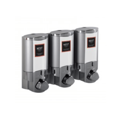 Nest Triple Dispenser in Satin Silver Chrome
